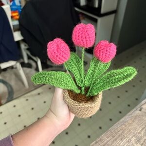 Handmade Crochet Tulip Pot